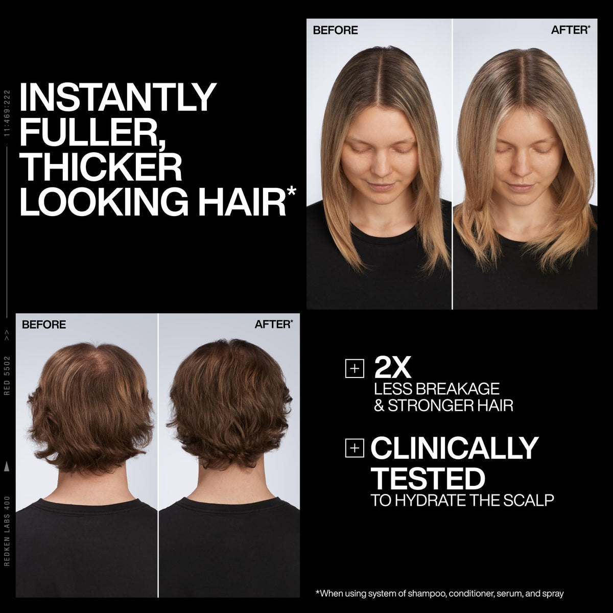 Redken texture dispensed on hand, lightweight gel-cream for quick absorption