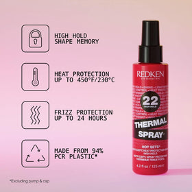Redken spray nozzle close-up demonstrating fine mist delivery