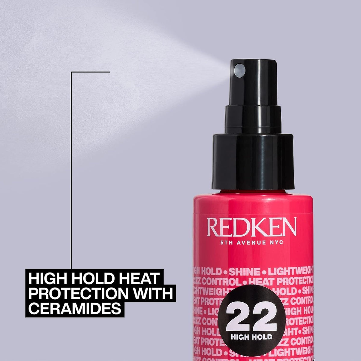 Redken on bathroom vanity ready for styling and anti-frizz protection