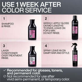Redken treatment being applied to hair showing conditioning and easy spread