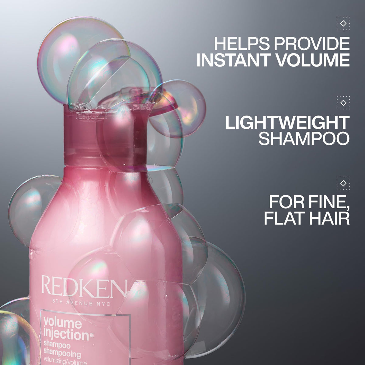 Redken back label close-up showing ingredients and usage benefits