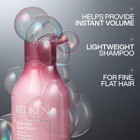 Redken back label close-up showing ingredients and usage benefits