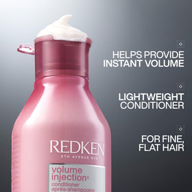 Redken conditioner pump close-up, clear dispenser for easy salon-style use