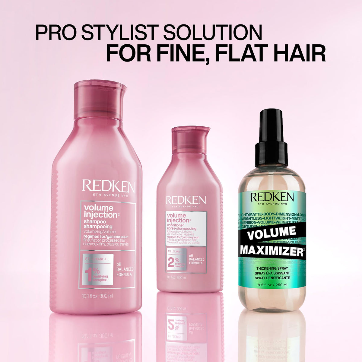 Redken shampoo on bathroom shelf in use showcasing salon-quality results