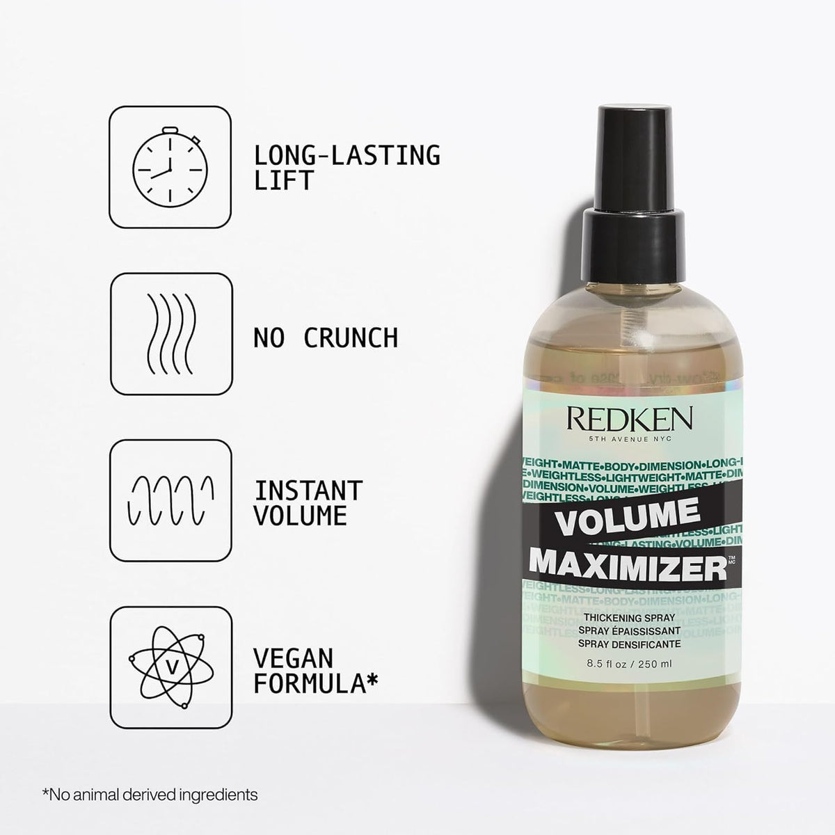 Redken fine mist spray close-up demonstrating even weightless application