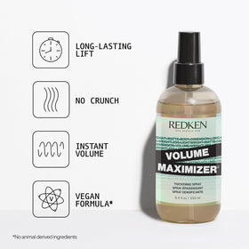 Redken fine mist spray close-up demonstrating even weightless application