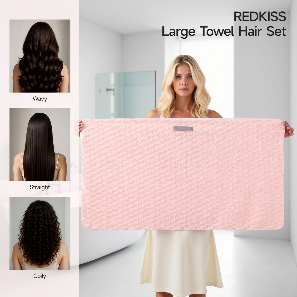 REDKISS close-up of plush microfiber texture for reduced frizz