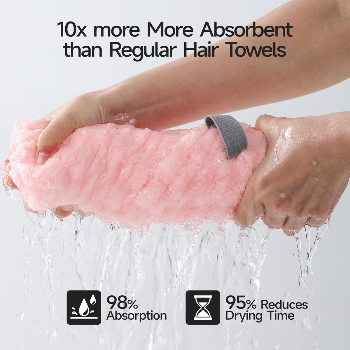 REDKISS towel beside ruler showing 24x42 inch generous coverage