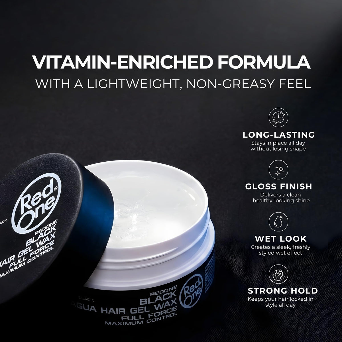 Redone open jar showing creamy gel-wax texture for smooth application