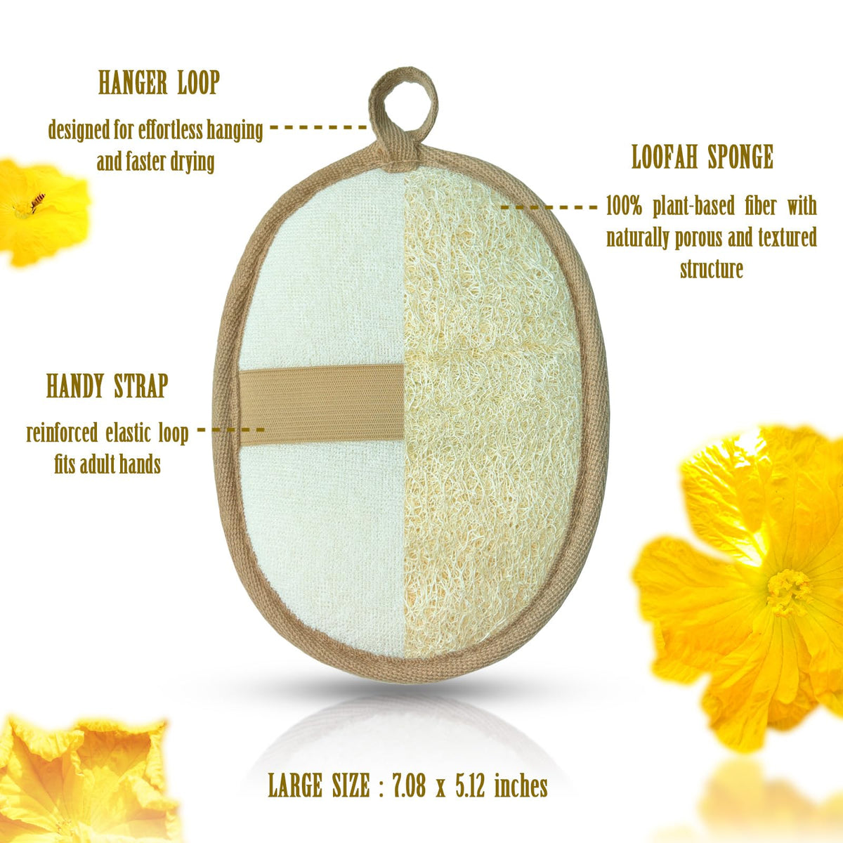 ReedChacha close-up of luffa fibers highlighting natural exfoliation benefit