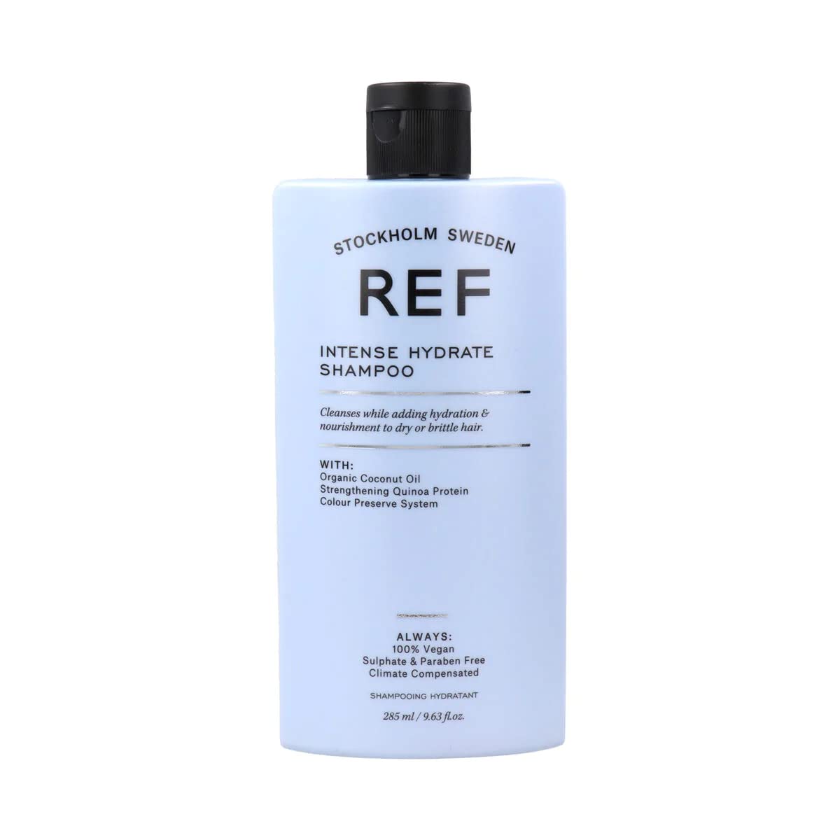 REF front bottle with clear label showing product hydration benefits