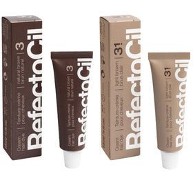 RefectoCil front packaging showing both Natural Brown and Light Brown, clear shade identification and professional look