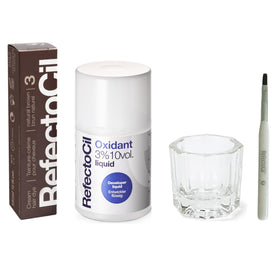 RefectoCil Natural Brown front packaging showing kit contents and clear branding, professional results