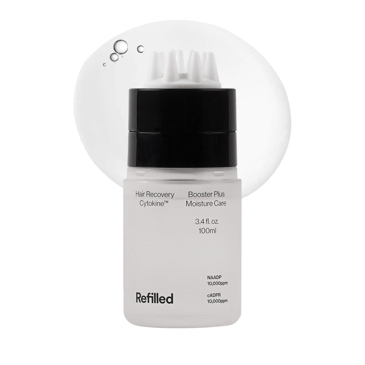 Refilled front packaging showing product and benefits