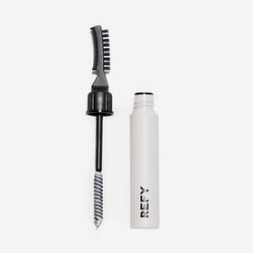 REFY Brow Sculpt size comparison next to everyday items showing compact travel convenience benefit