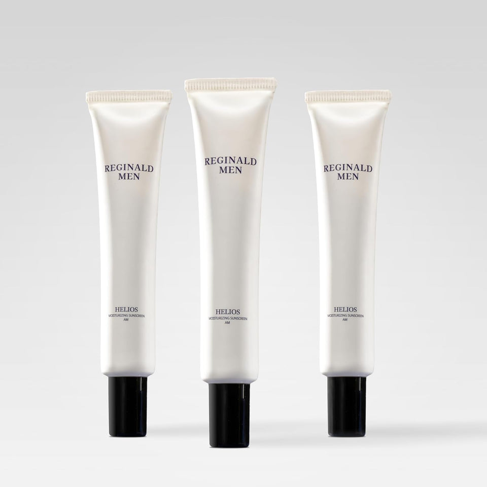 Reginald Men front packaging showing SPF 50+ protection and convenience