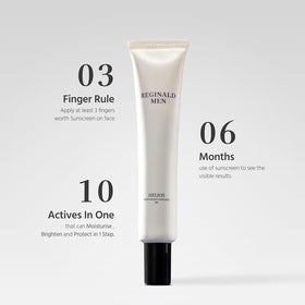 Reginald Men Helios cream texture close-up demonstrating lightweight absorption