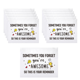 Reginary front view showing printed inspirational message and zipper, encouraging everyday confidence