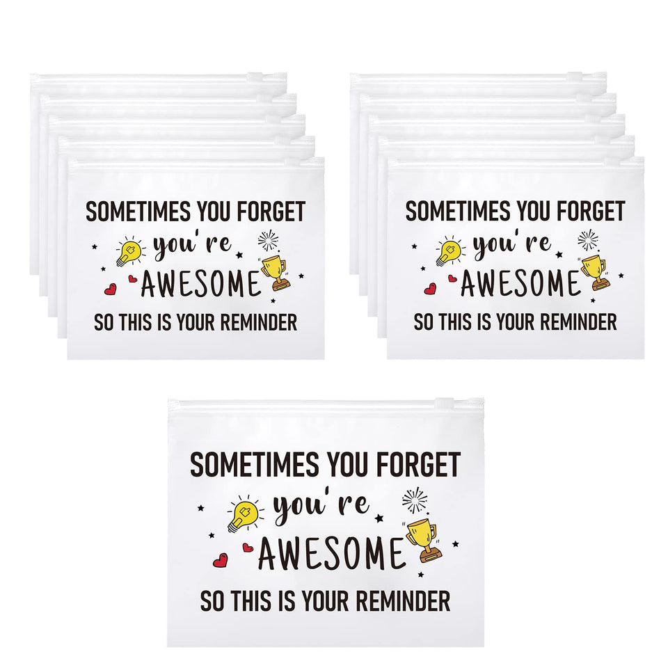 Reginary front view showing printed inspirational message and zipper, encouraging everyday confidence