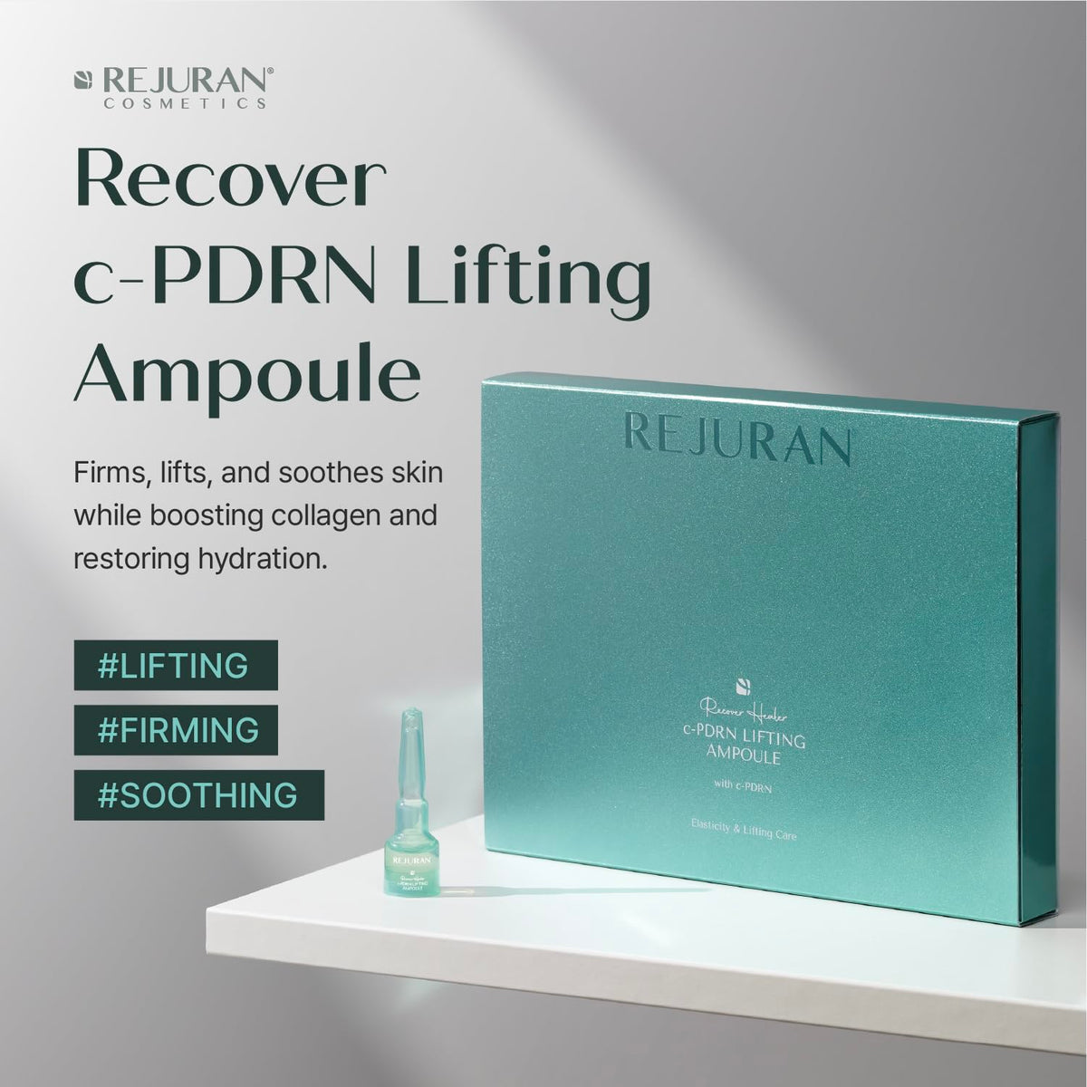 REJURAN single 2ml ampoule displayed for precise dosing benefit