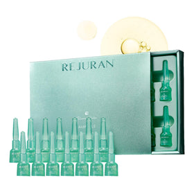 REJURAN front packaging showing ampoule box and clear benefits