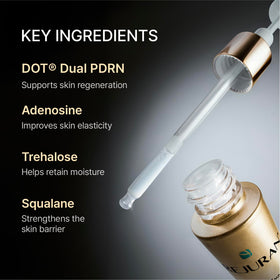 REJURAN bottle beside ruler showing 1.69 fl oz size and scale benefit