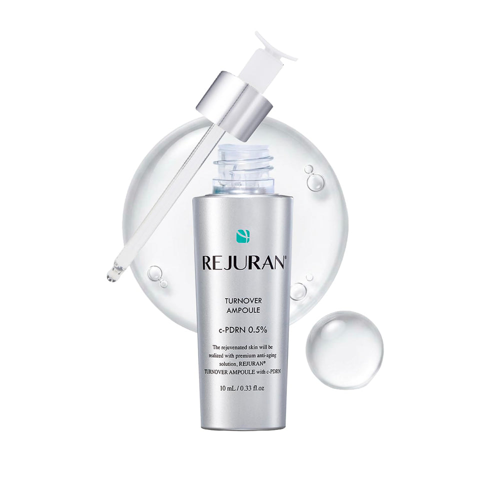 REJURAN front packaging ampoule showing portable travel bottle benefit