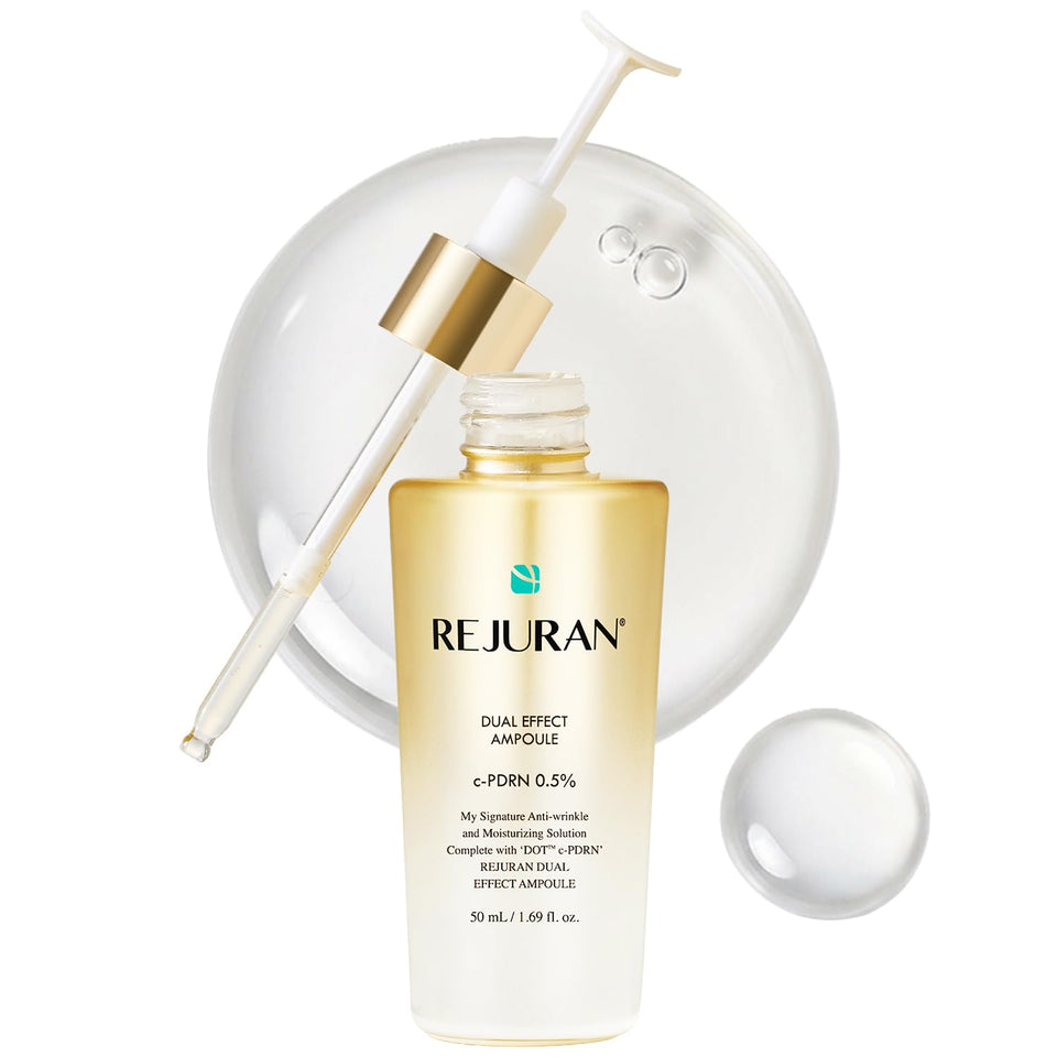 REJURAN front packaging showing ampoule, clear view and product benefit