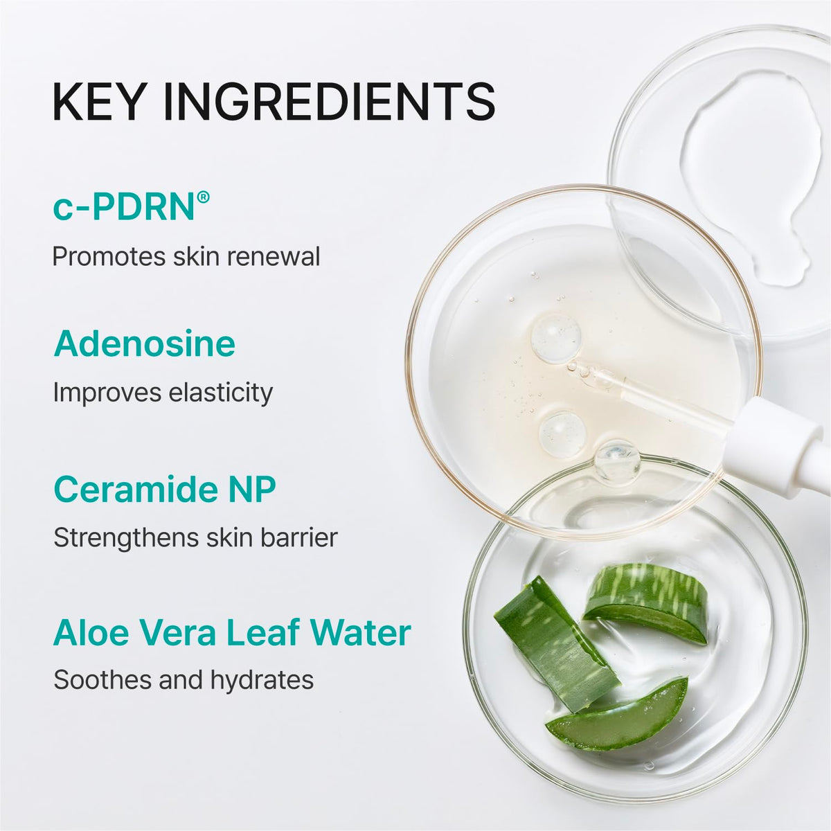 REJURAN ingredient label close-up showing c-PDRN and marine extracts