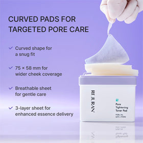 REJURAN pad size comparison next to coin showing travel-friendly scale