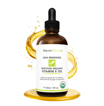 RejuveNaturals front bottle view showing organic label and size benefits