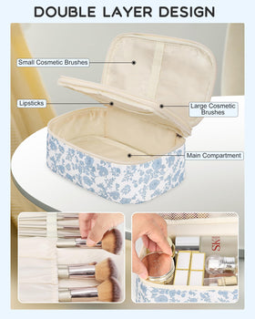 Relavel lower compartment with mesh pockets keeps tubes and bottles organized