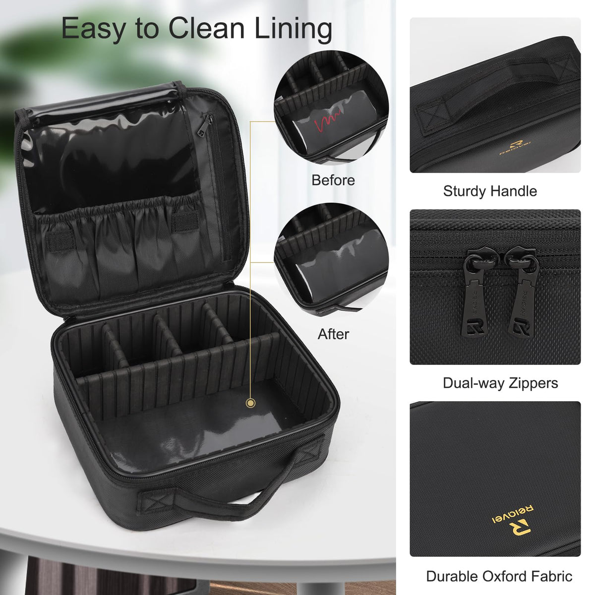 Relavel brush slots close-up holding brushes upright for easy access