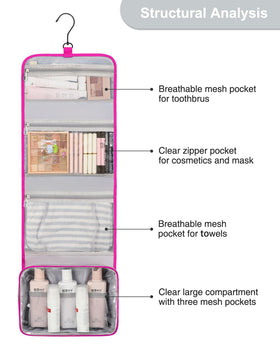Relavel hanging in bathroom from towel rail keeping toiletries off wet counters