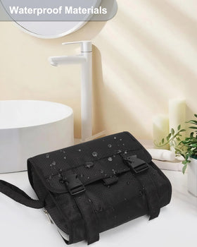 Relavel in use on bathroom counter showing quick access during morning routines