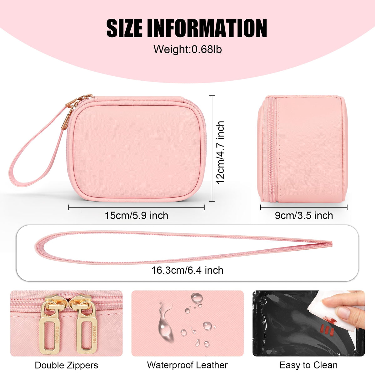 Relavel LED mirror close-up displaying three light modes for accurate makeup