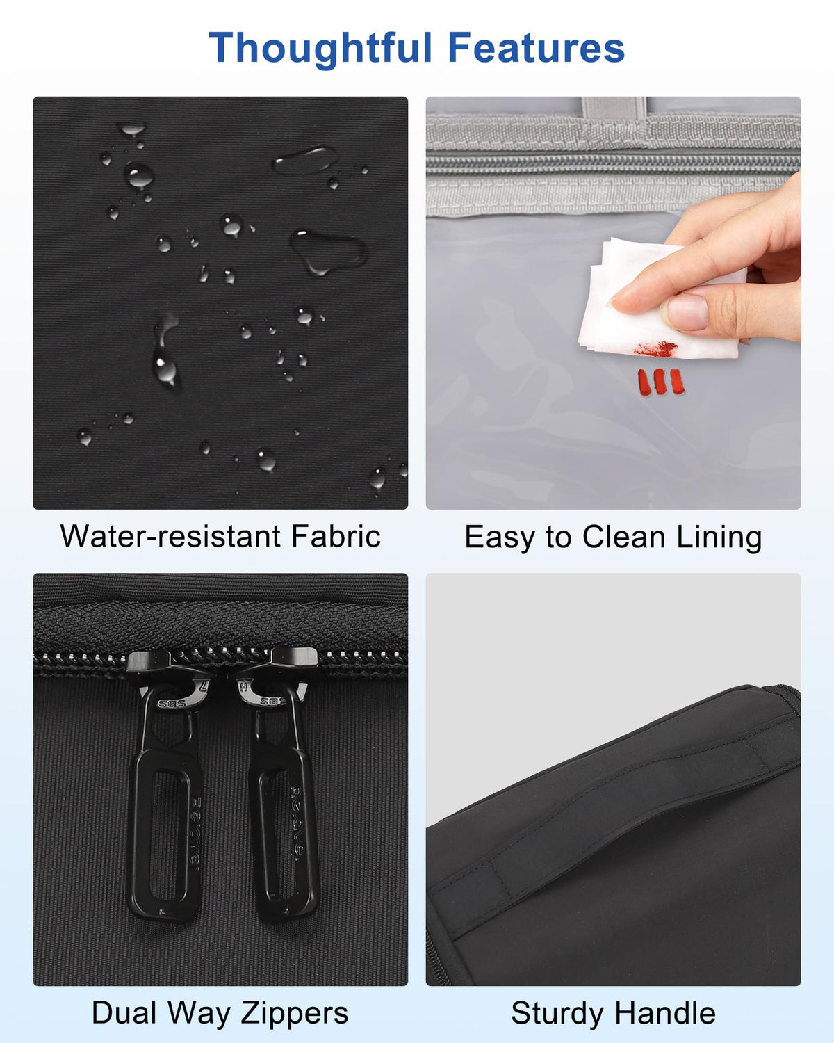 Relavel packed with toiletries illustrating large capacity and neat storage