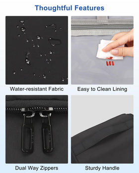 Relavel packed with toiletries illustrating large capacity and neat storage