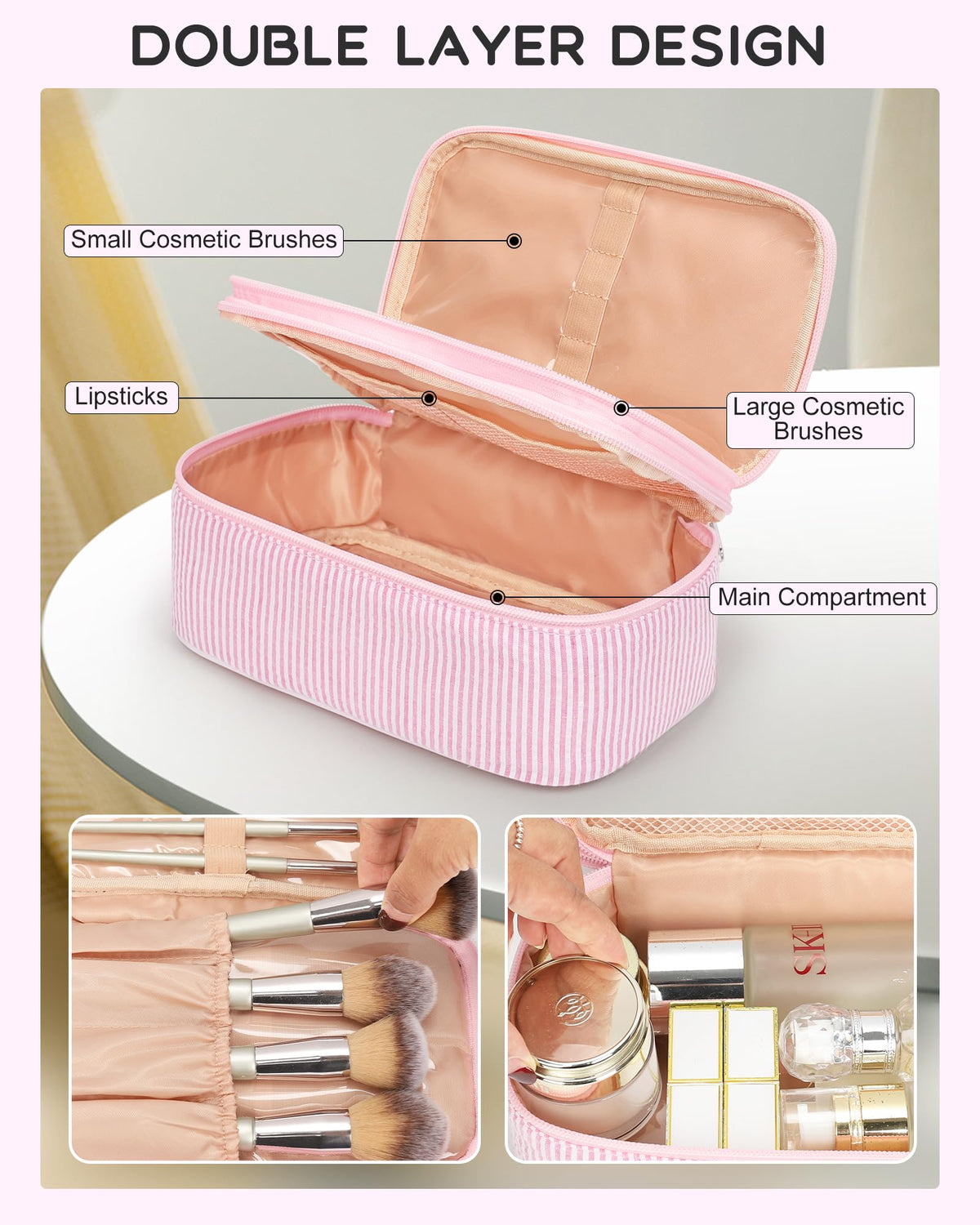 Relavel close-up of brush holder slots securing brushes and preventing bristle damage