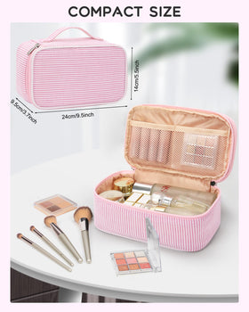 Relavel open top layer with organized lipsticks and pencils for quick access on the go