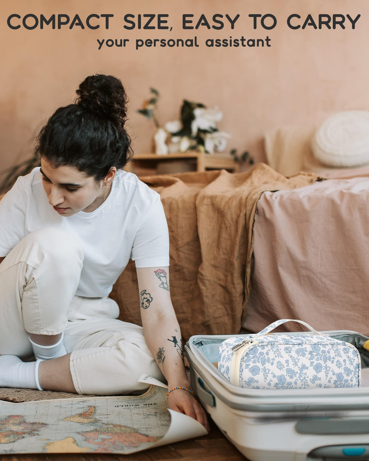 Relavel inside a travel bag lifestyle scene for convenient on-the-go use