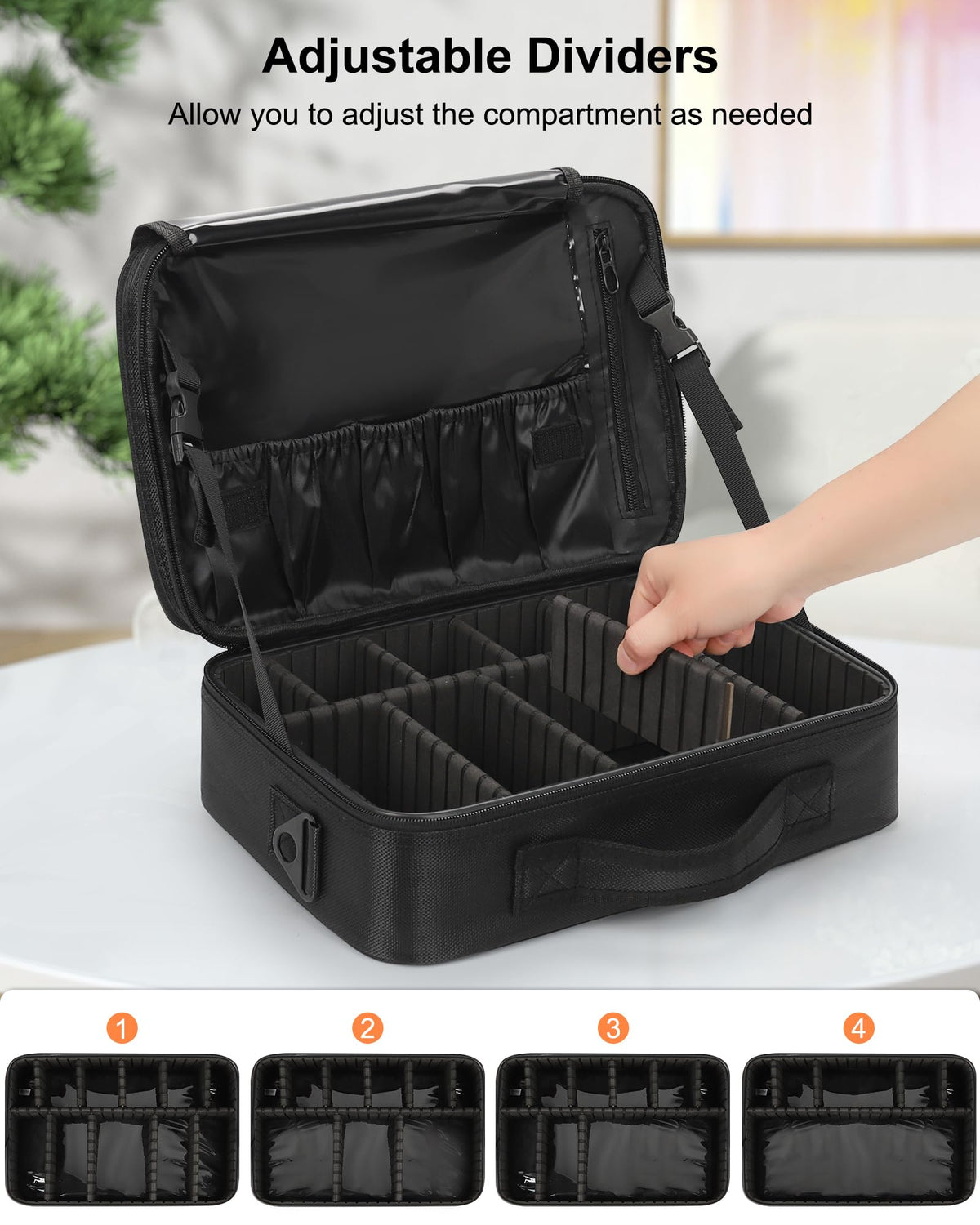 Relavel open first layer with mesh and zipper pockets for quick-access organization