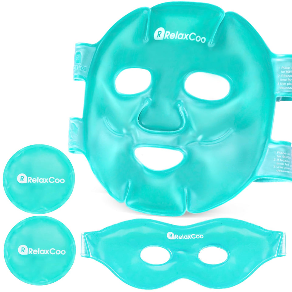 RelaxCoo front packaging showing full face mask and accessories for easy identification and benefits