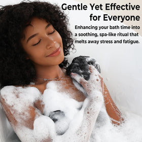 RelaxScene net sponge producing rich lather with minimal soap for economical use
