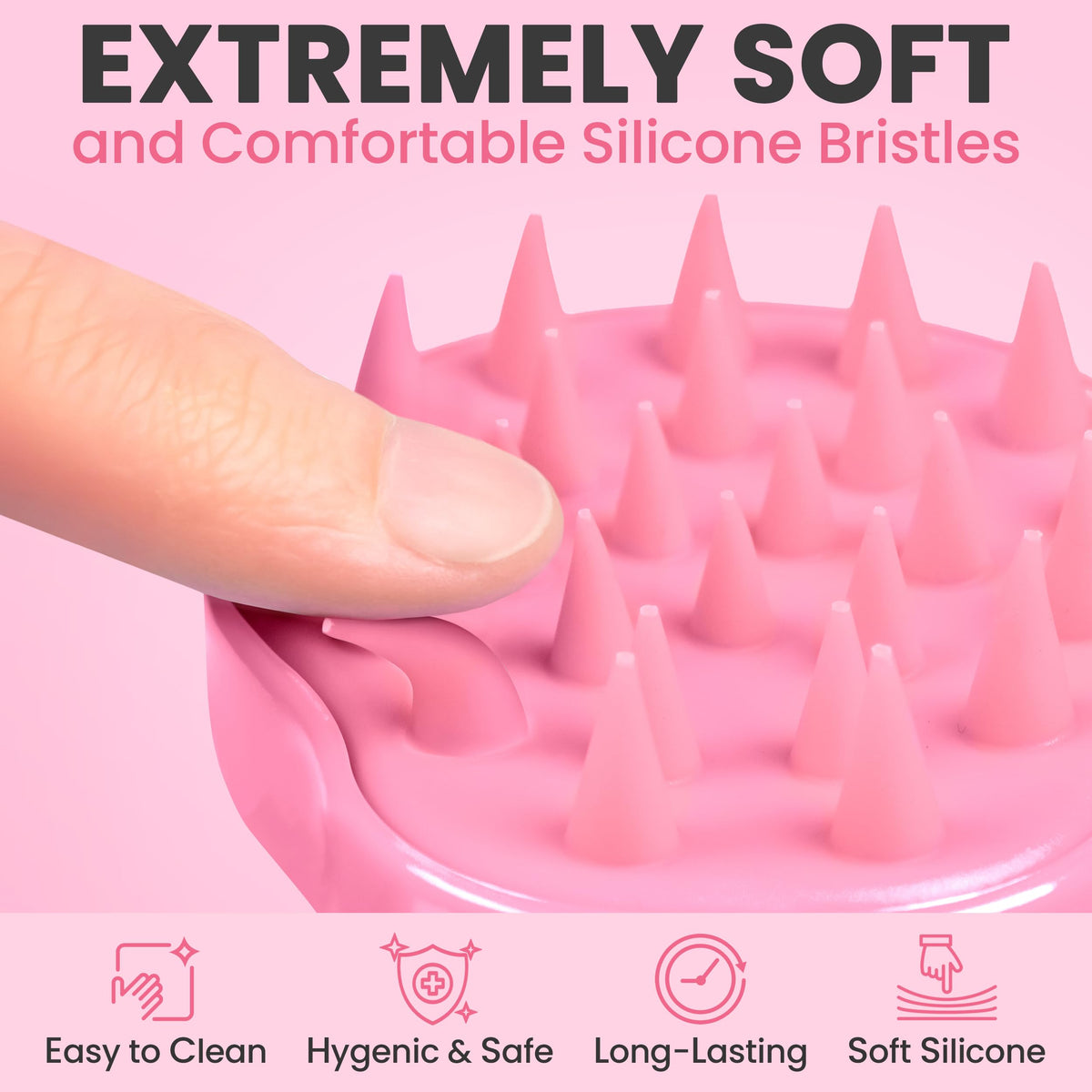 RELAXXO in-shower use with lathered shampoo enhancing scalp cleansing benefit