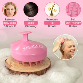 RELAXXO close-up of soft flexible bristles demonstrating gentle exfoliation benefit
