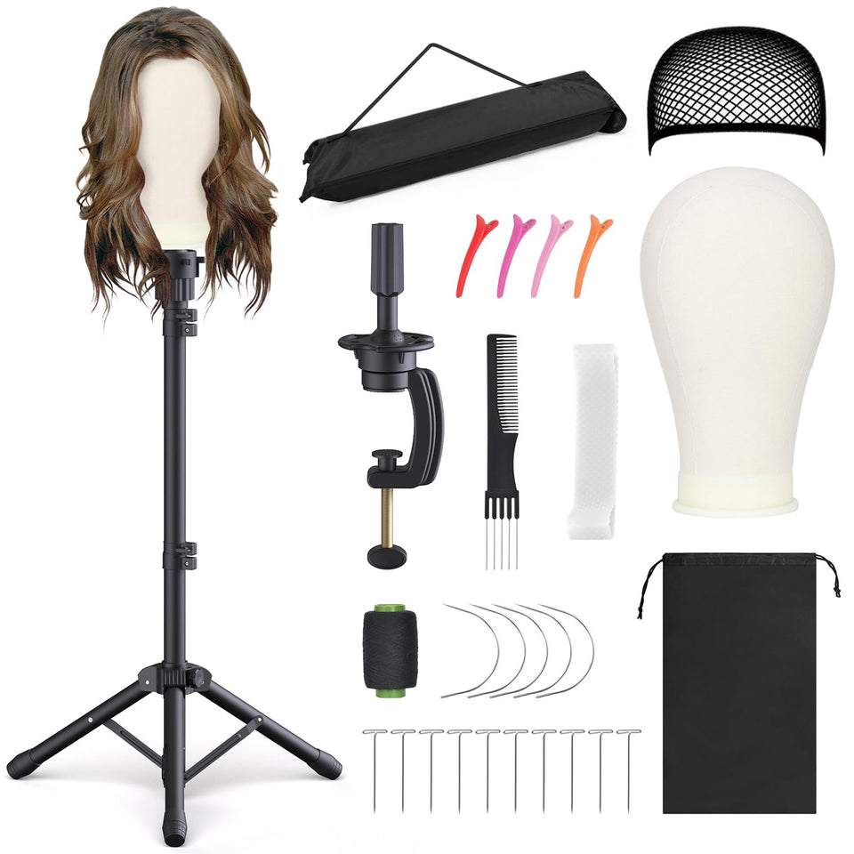 Relx front view of mannequin head showing stable styling surface and professional build