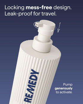 Remedy Science label closeup showing ingredient list and dermatologist note