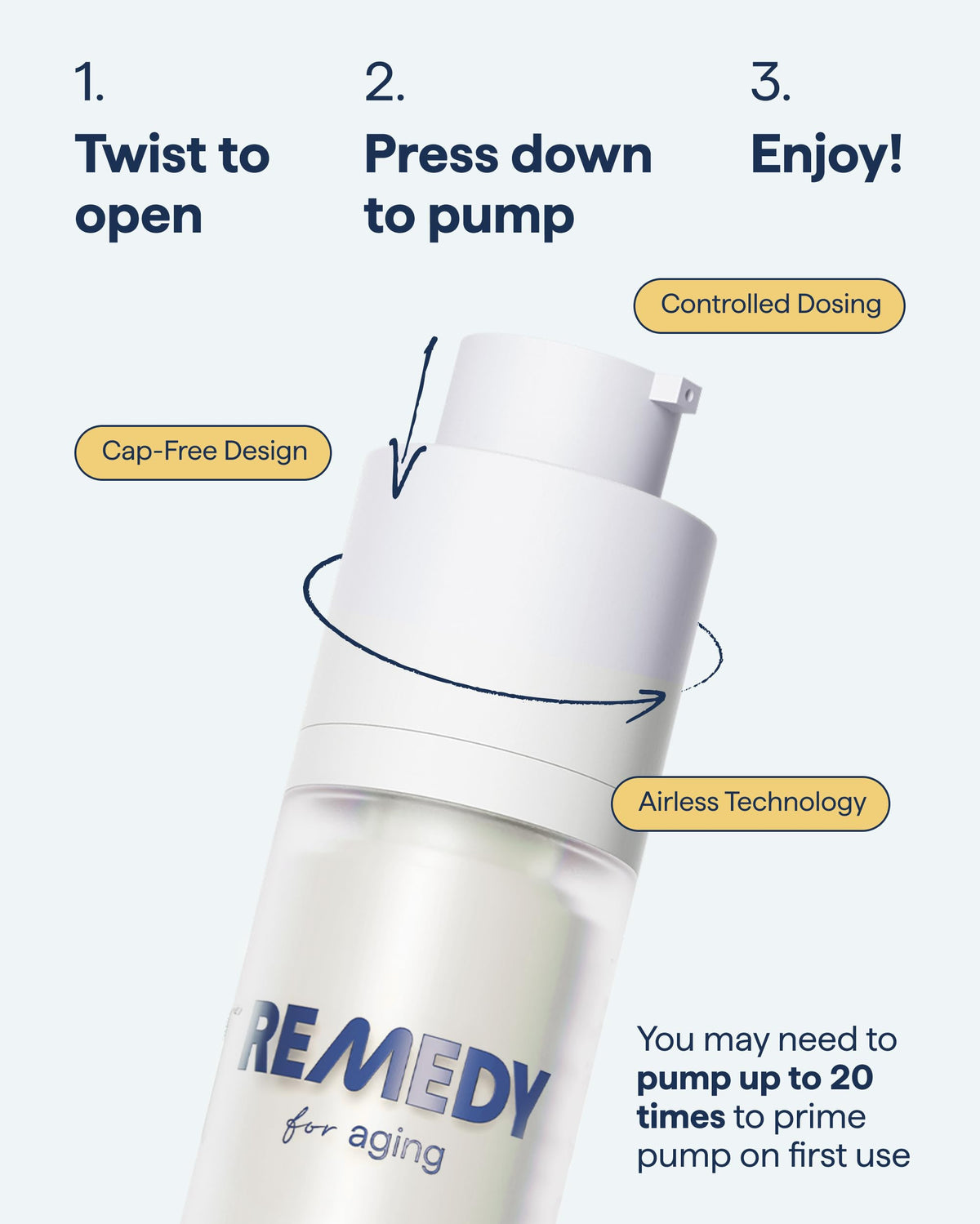 Remedy Science serum spread on hand, illustrates smooth application and finish