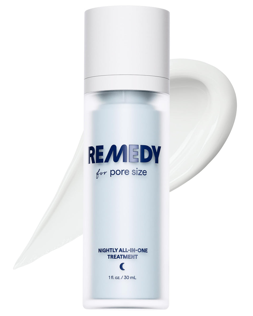 Remedy Science front packaging showing bottle and label, communicates targeted pore care